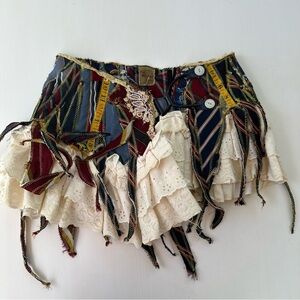 Patchwork Lace Mini Skirt